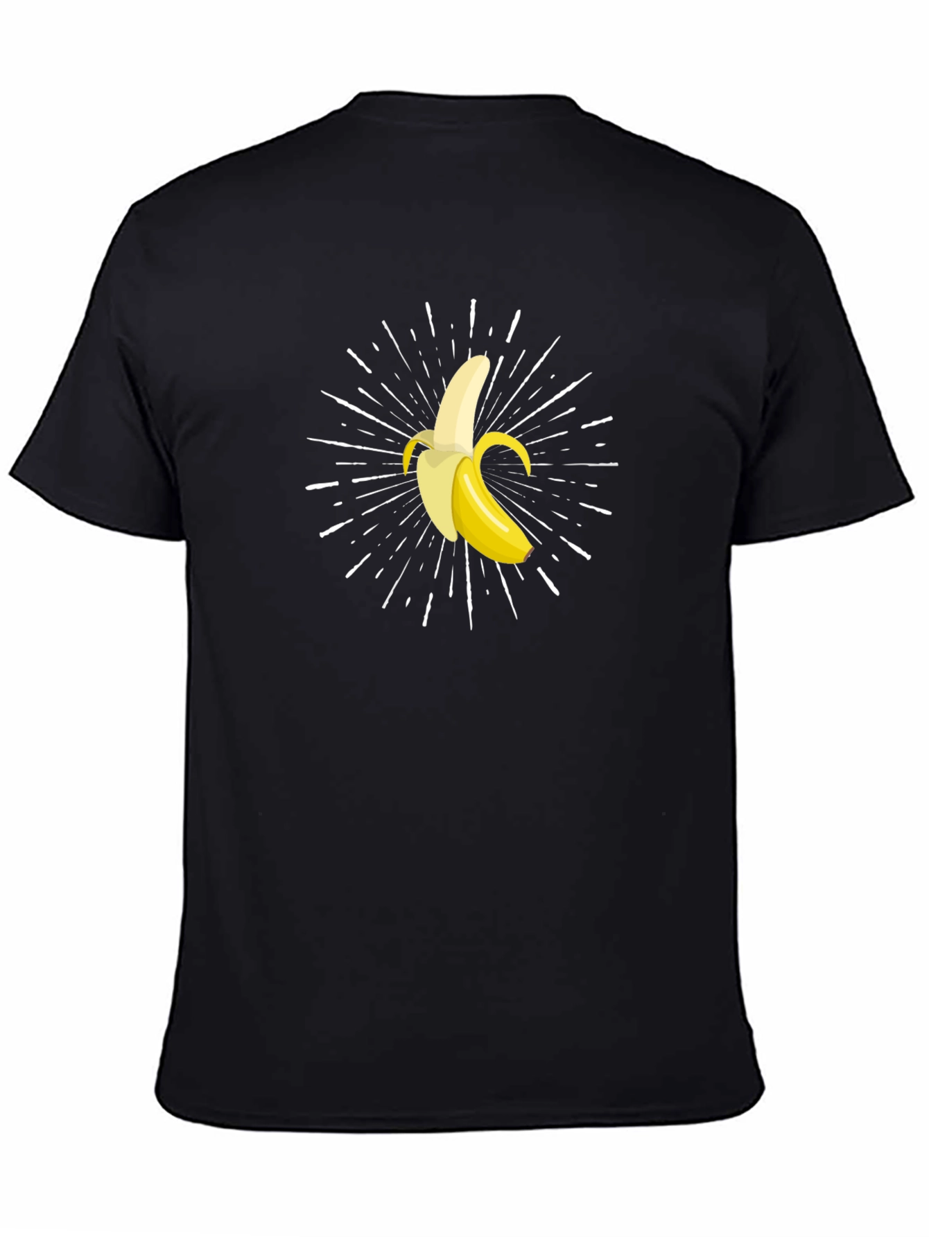 Banana Burst Graphic Tee - Black Cotton Comfort