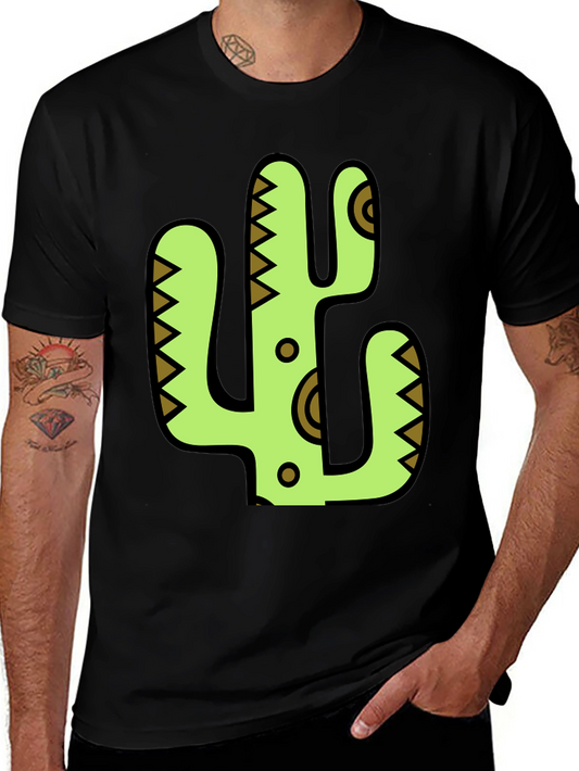 Cactus Graphic Print Black T-Shirt
