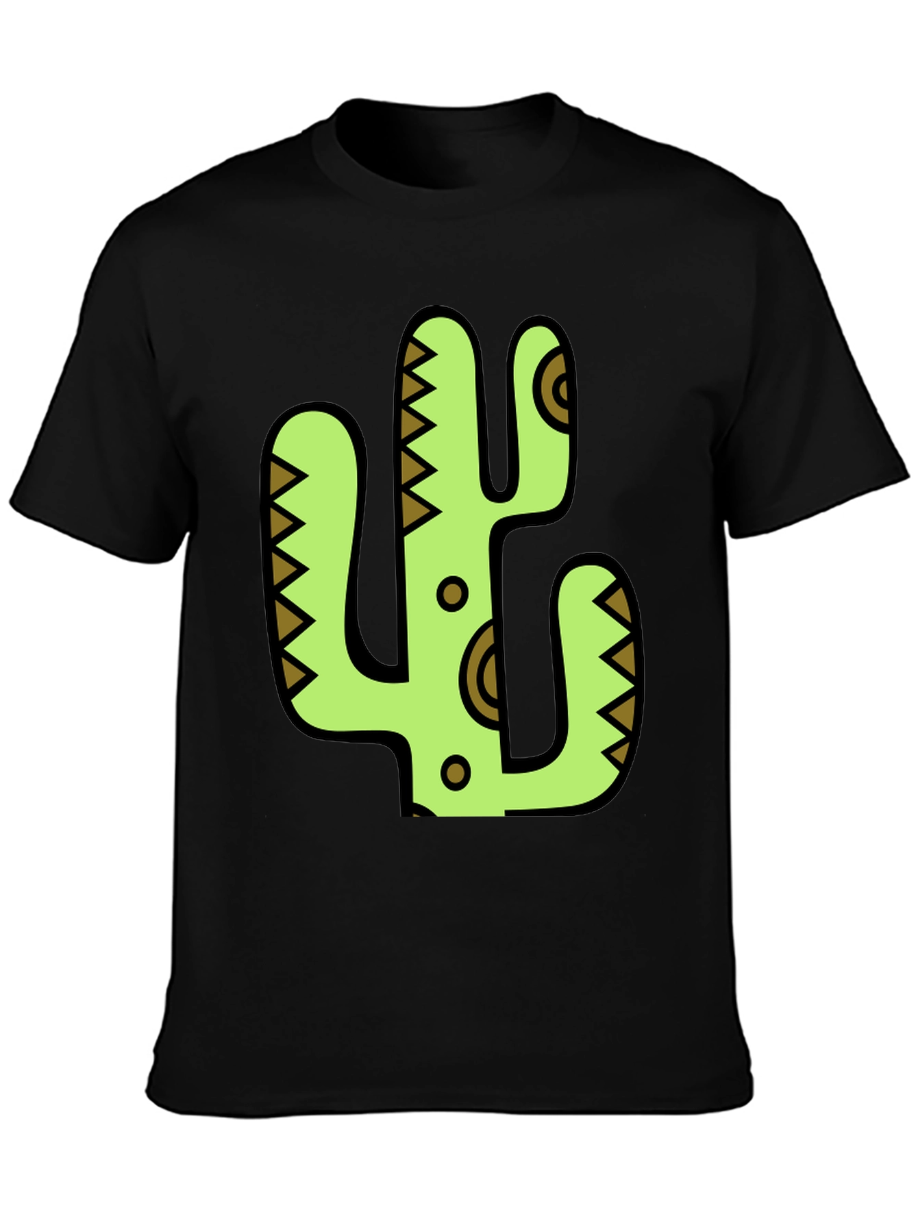 Cactus Graphic Print Black T-Shirt