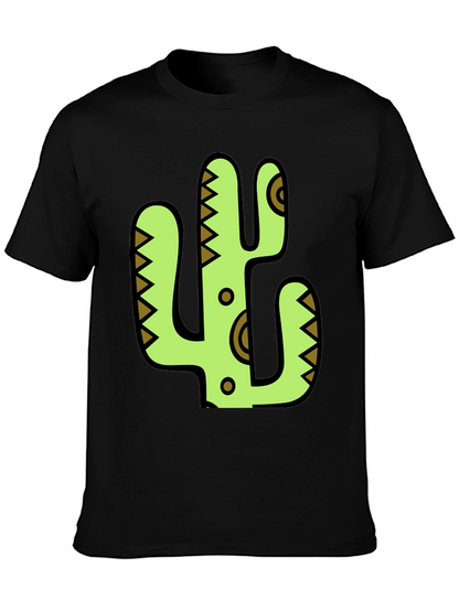 Cactus Graphic Print Black T-Shirt