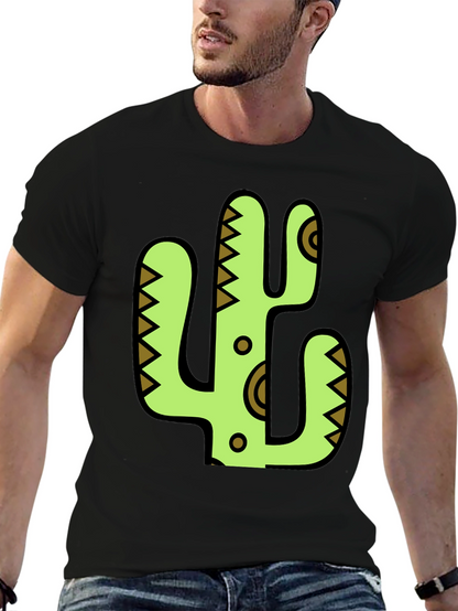 Cactus Graphic Print Black T-Shirt
