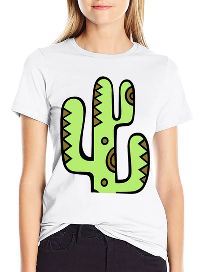 Cactus Graphic Print Black T-Shirt