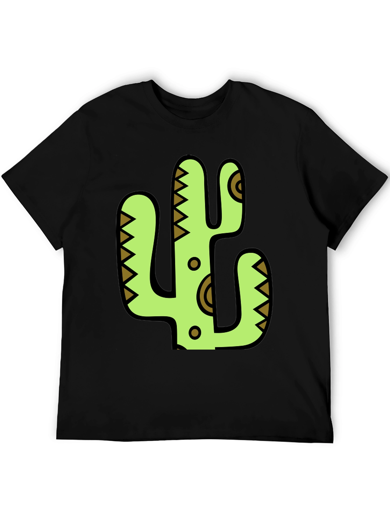Cactus Graphic Print Black T-Shirt