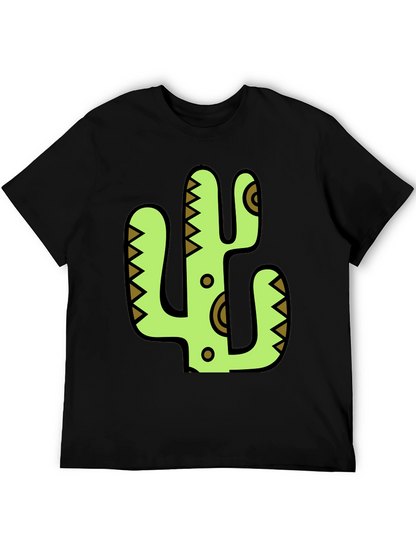 Cactus Graphic Print Black T-Shirt