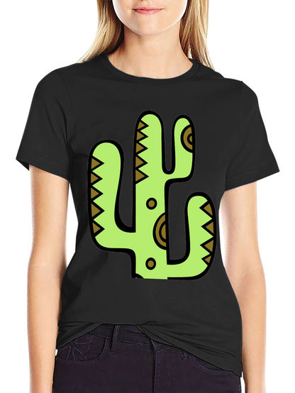 Cactus Graphic Print Black T-Shirt