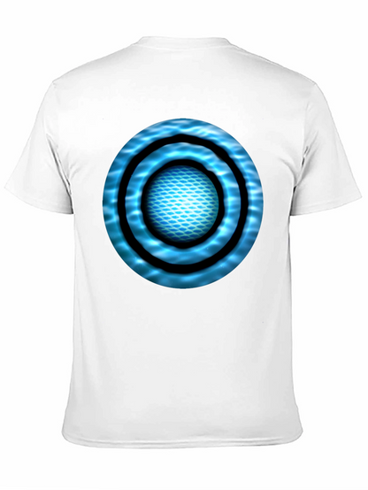 Abstract Blue Circle Design Black T-Shirt