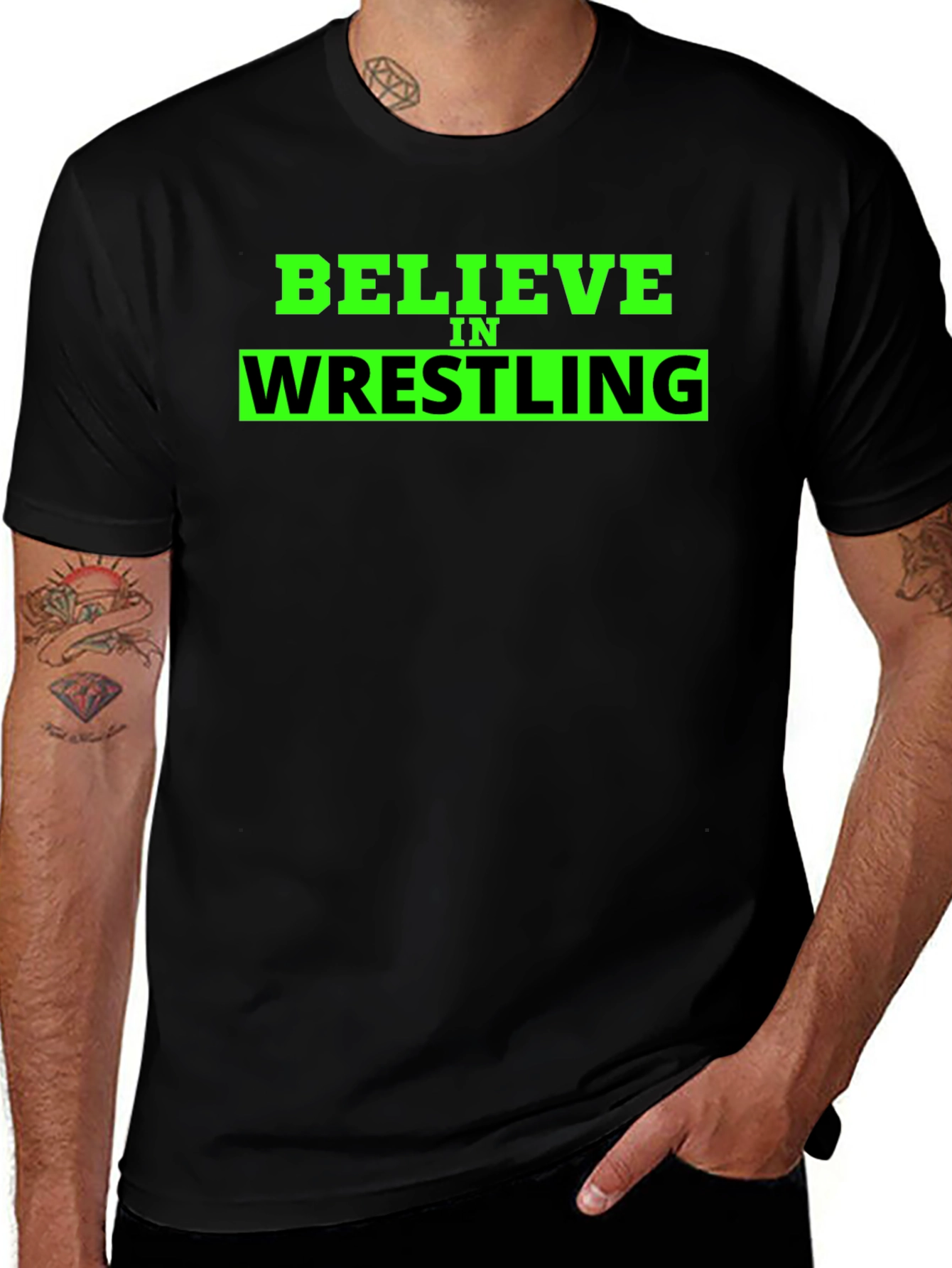 Believe in Wrestling Black T-Shirt