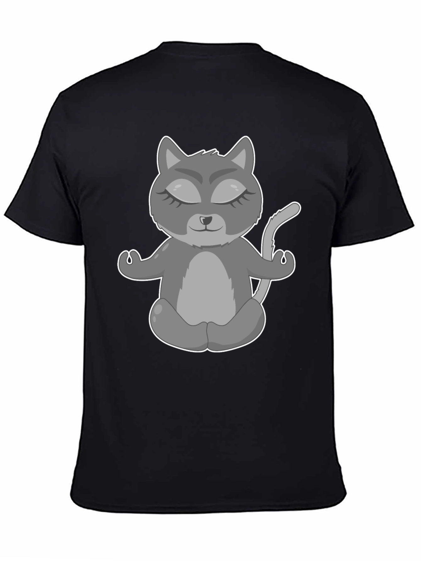 Yoga Cat Graphic T-Shirt - Black Tee