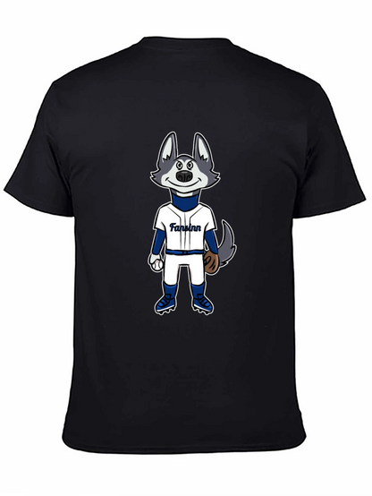 Cartoon Husky Baseball Fan T-Shirt