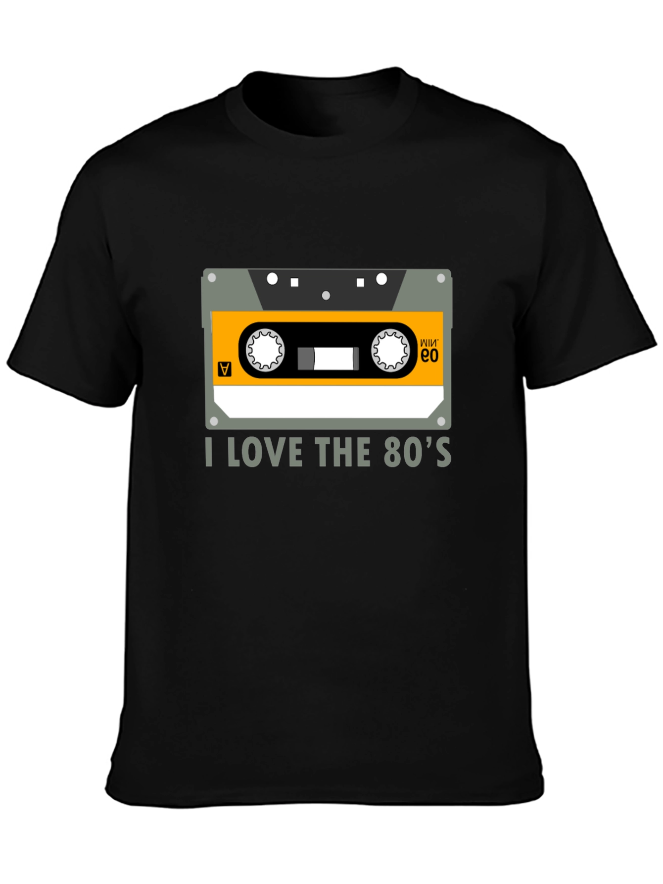 I Love the 80s Cassette Tape Black Graphic Tee