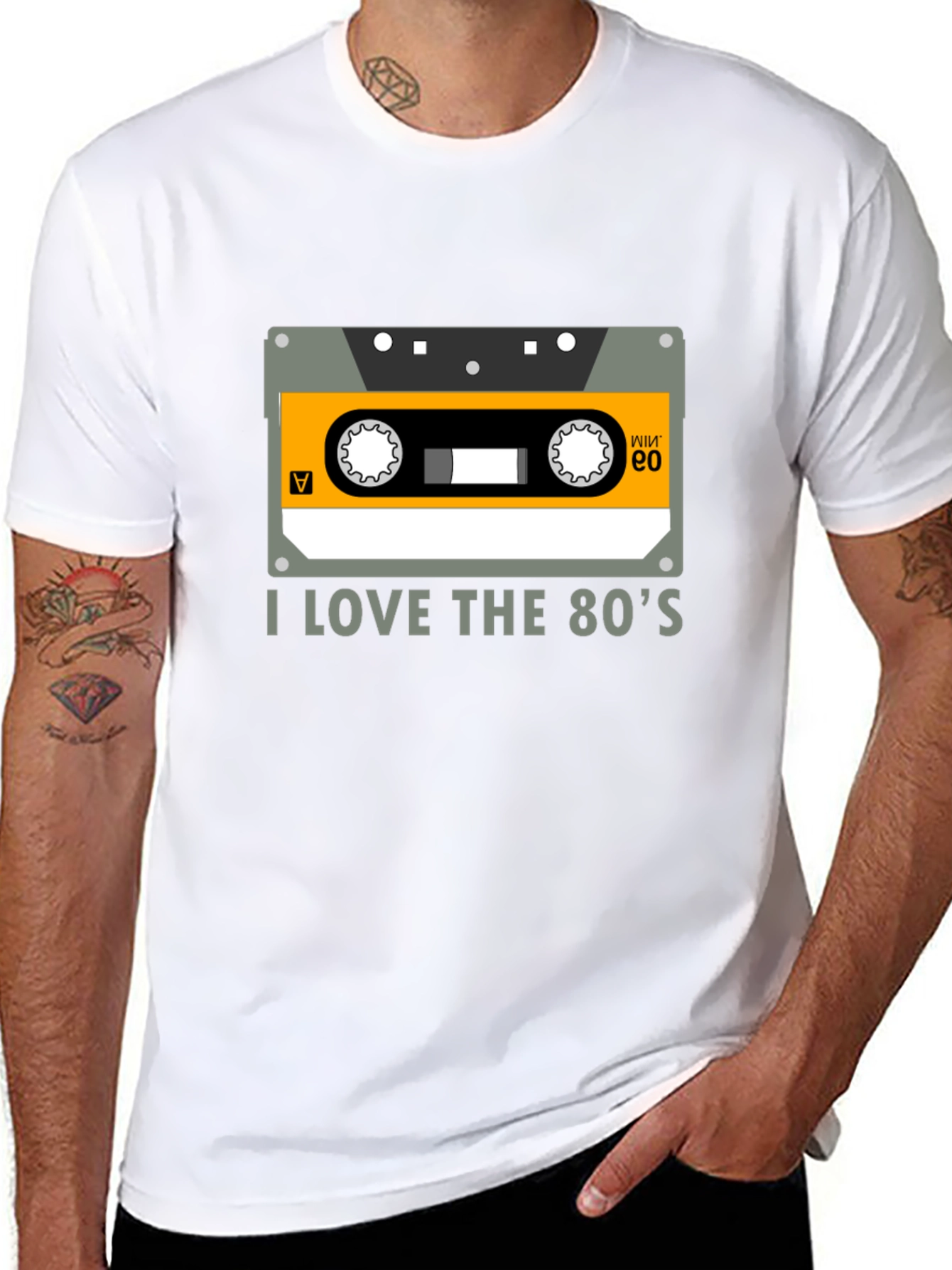 I Love the 80s Cassette Tape Black Graphic Tee