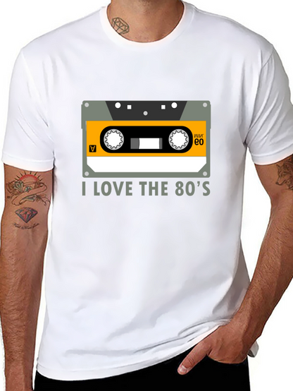 I Love the 80s Cassette Tape Black Graphic Tee