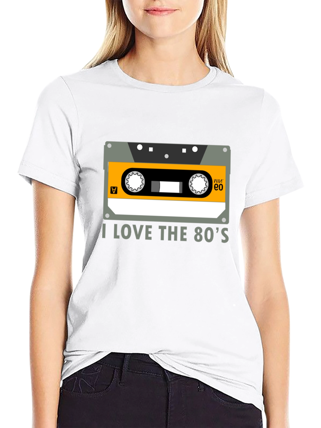 I Love the 80s Cassette Tape Black Graphic Tee