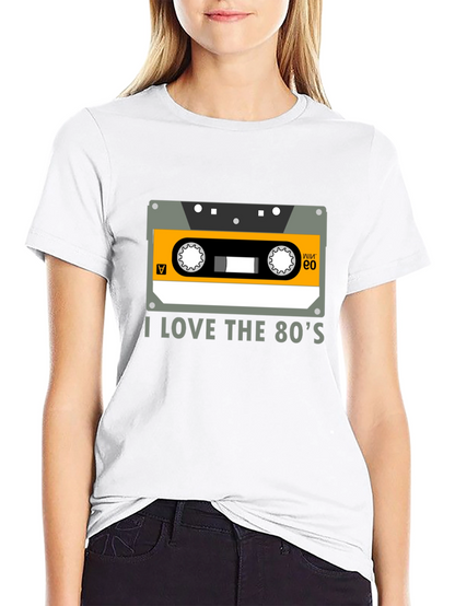 I Love the 80s Cassette Tape Black Graphic Tee