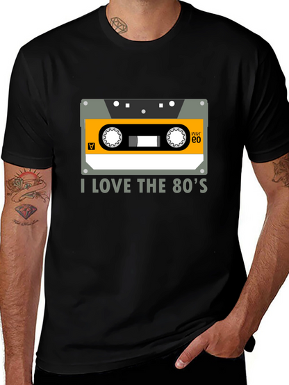 I Love the 80s Cassette Tape Black Graphic Tee