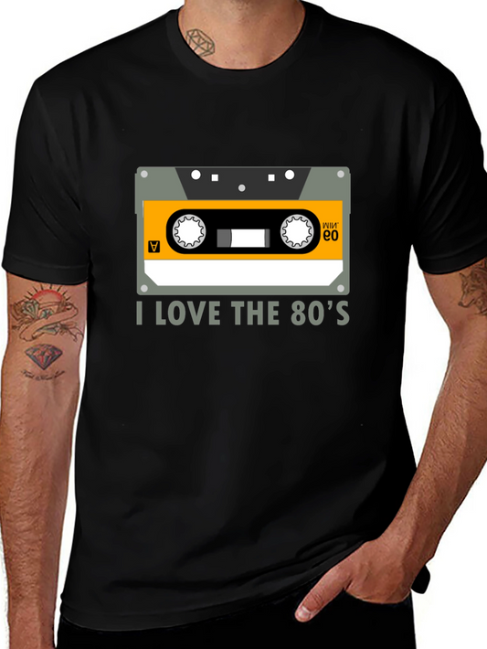 I Love the 80s Cassette Tape Black Graphic Tee