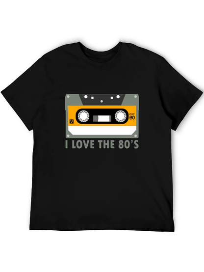 I Love the 80s Cassette Tape Black Graphic Tee
