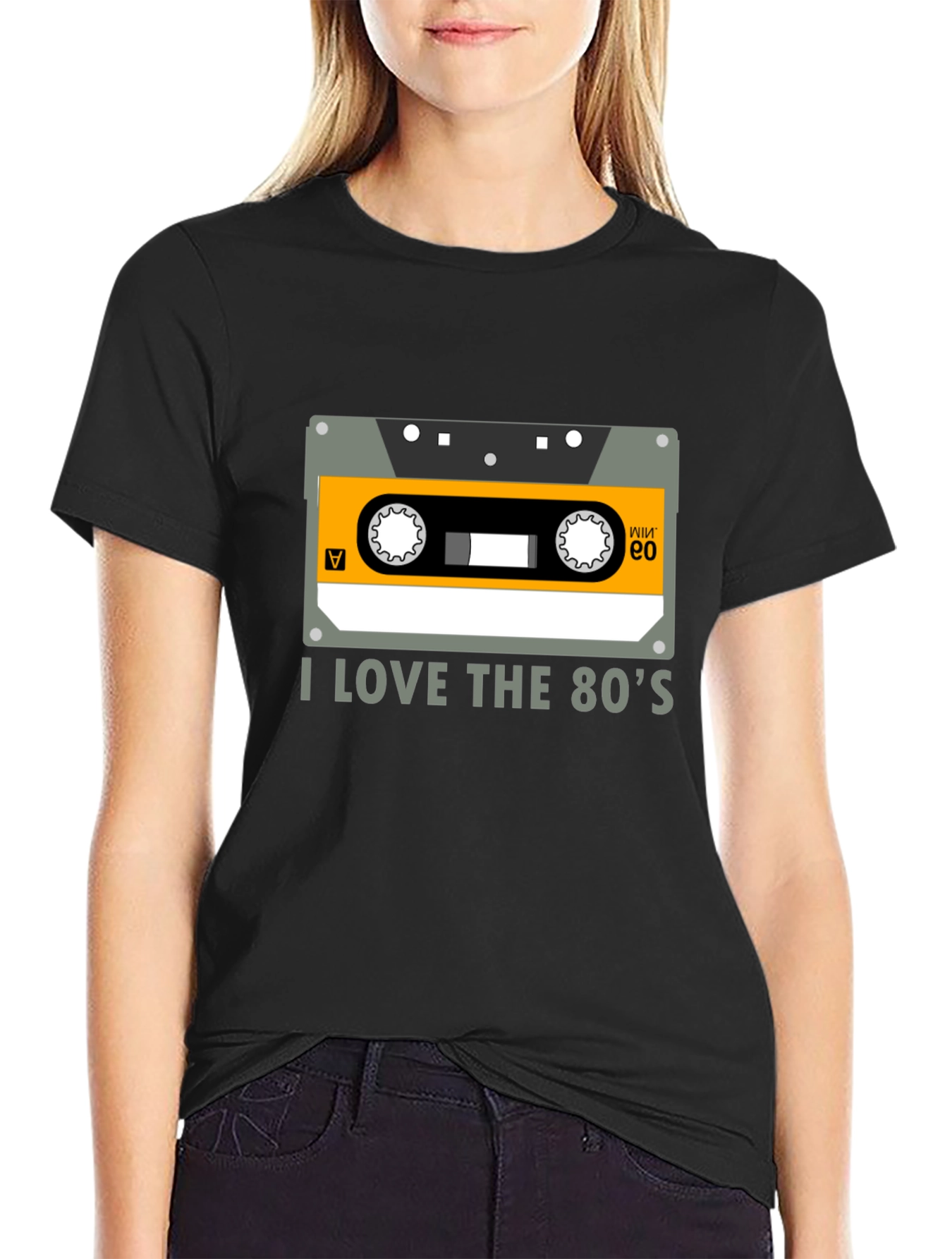 I Love the 80s Cassette Tape Black Graphic Tee
