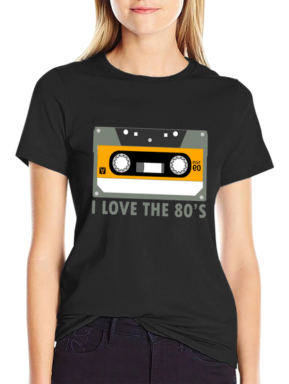 I Love the 80s Cassette Tape Black Graphic Tee
