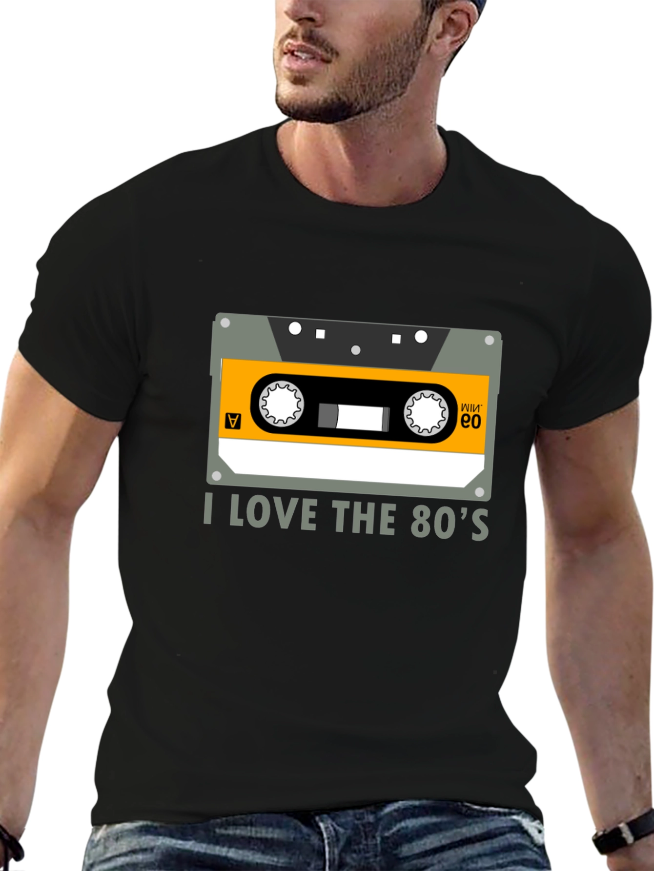 I Love the 80s Cassette Tape Black Graphic Tee