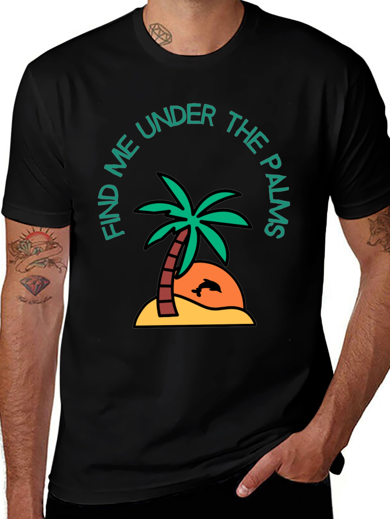 Find Me Under the Palms Graphic T-Shirt