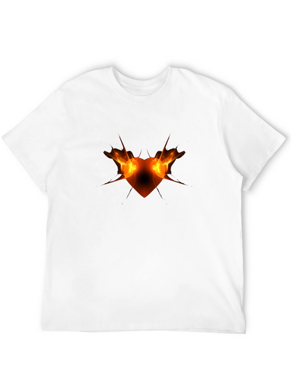 Fiery Heart Graphic Black Tee