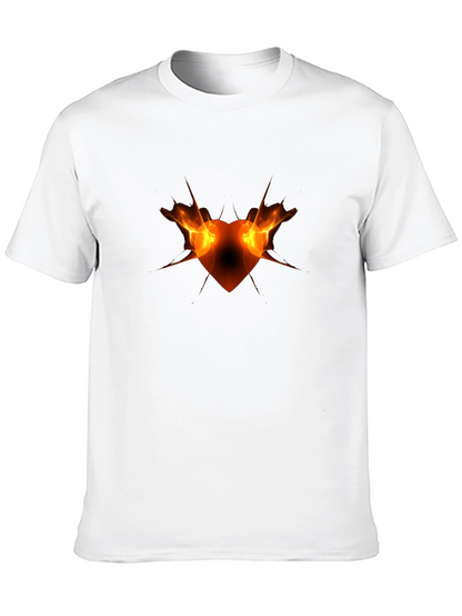 Fiery Heart Graphic Black Tee