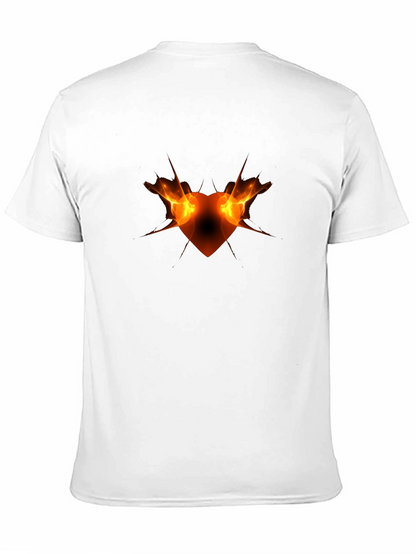 Fiery Heart Graphic Black Tee