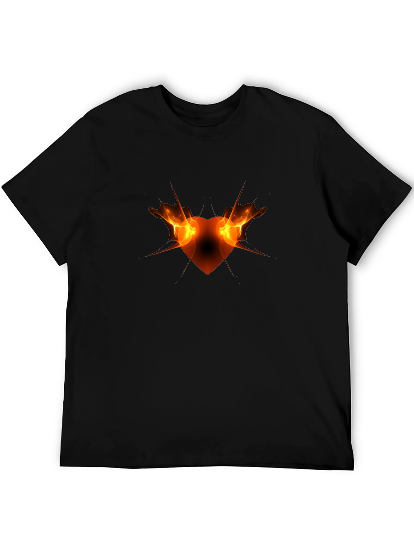 Fiery Heart Graphic Black Tee