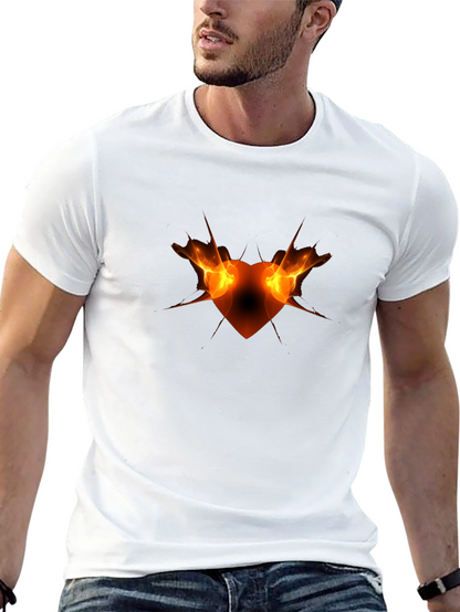 Fiery Heart Graphic Black Tee