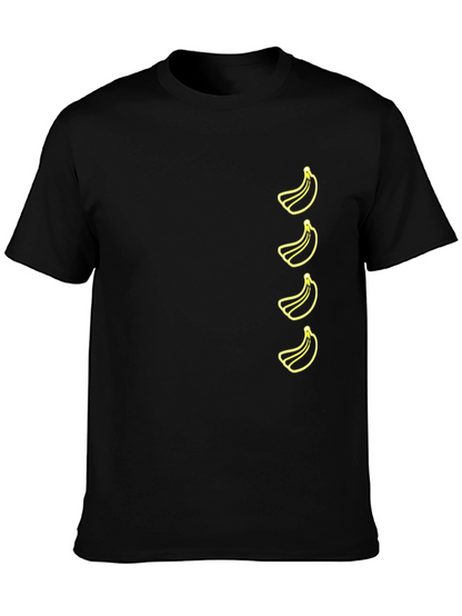 Banana Pattern T-Shirt - Black Fun & Stylish