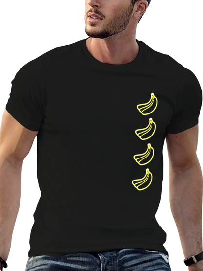 Banana Pattern T-Shirt - Black Fun & Stylish