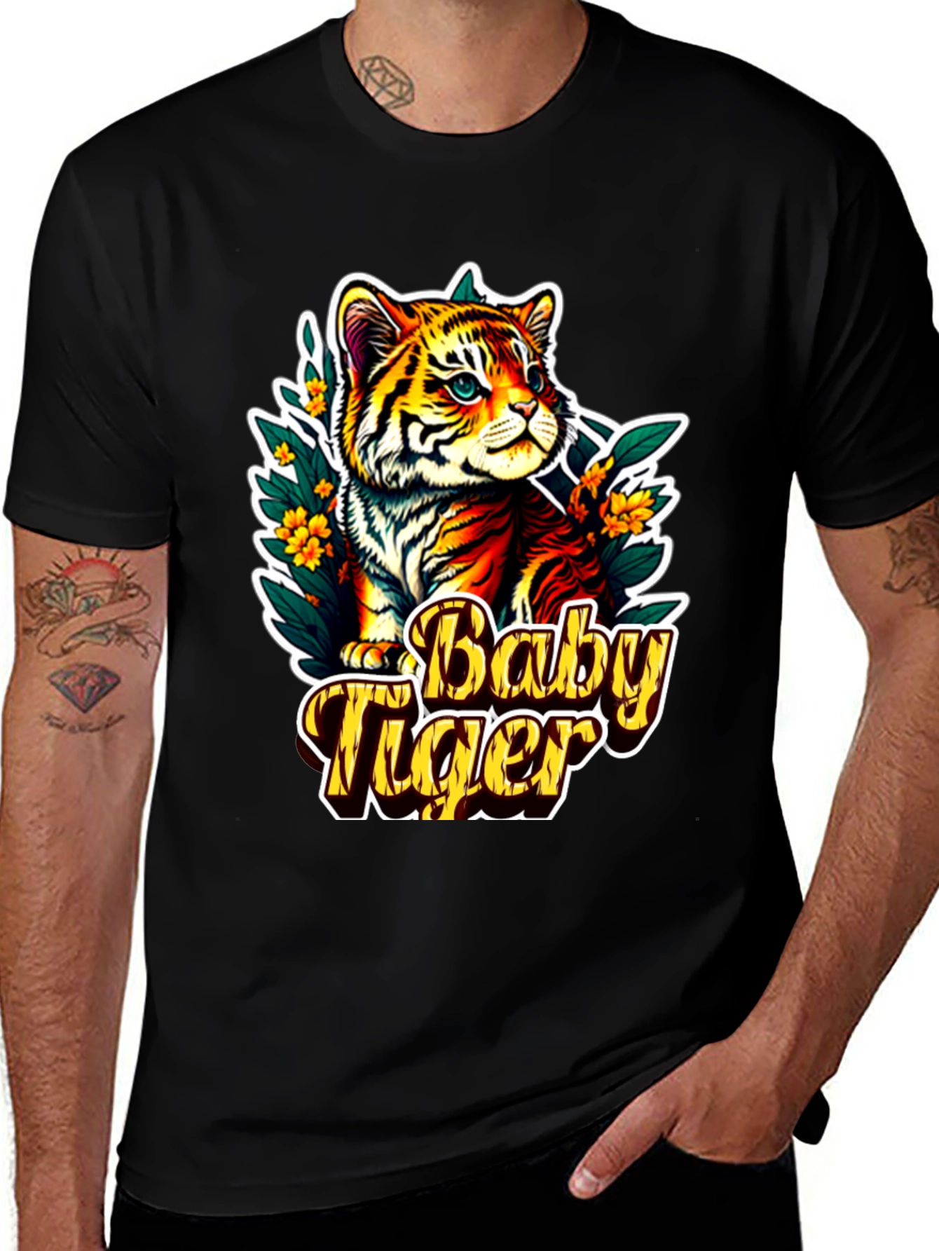 Baby Tiger Graphic Tee - Cute Animal T-Shirt
