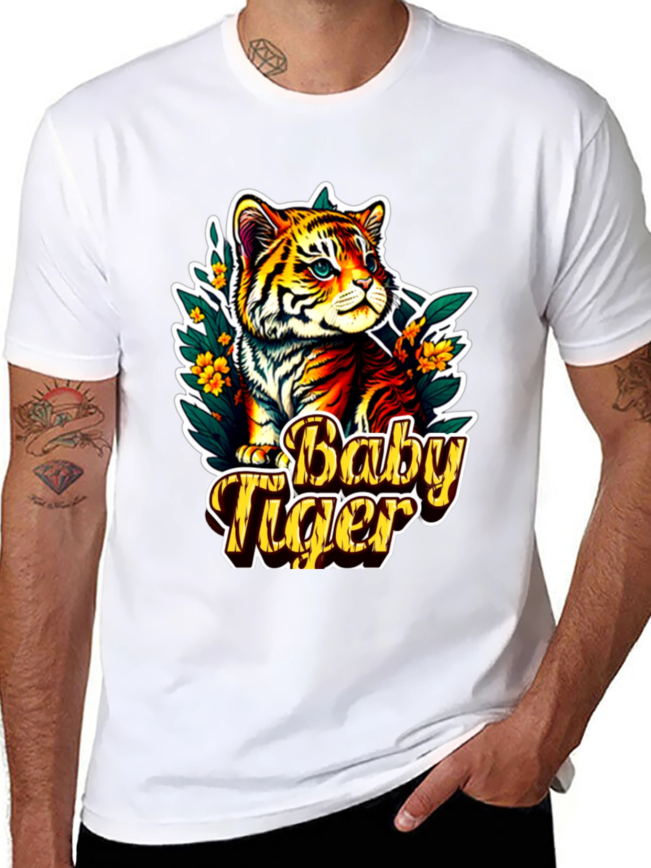 Baby Tiger Graphic Tee - Cute Animal T-Shirt