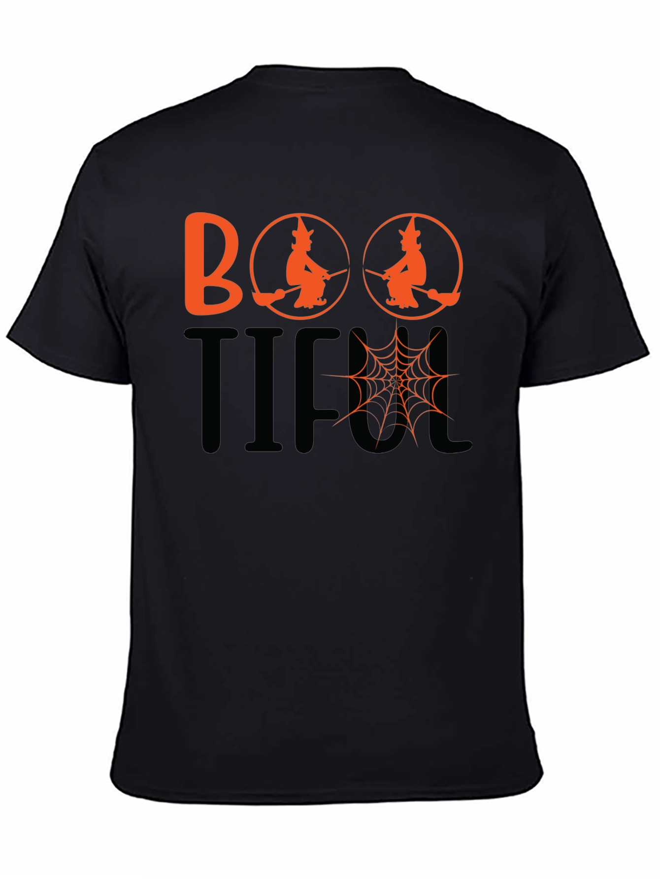 Boo-tiful Halloween T-Shirt - Witch & Spider Web Design