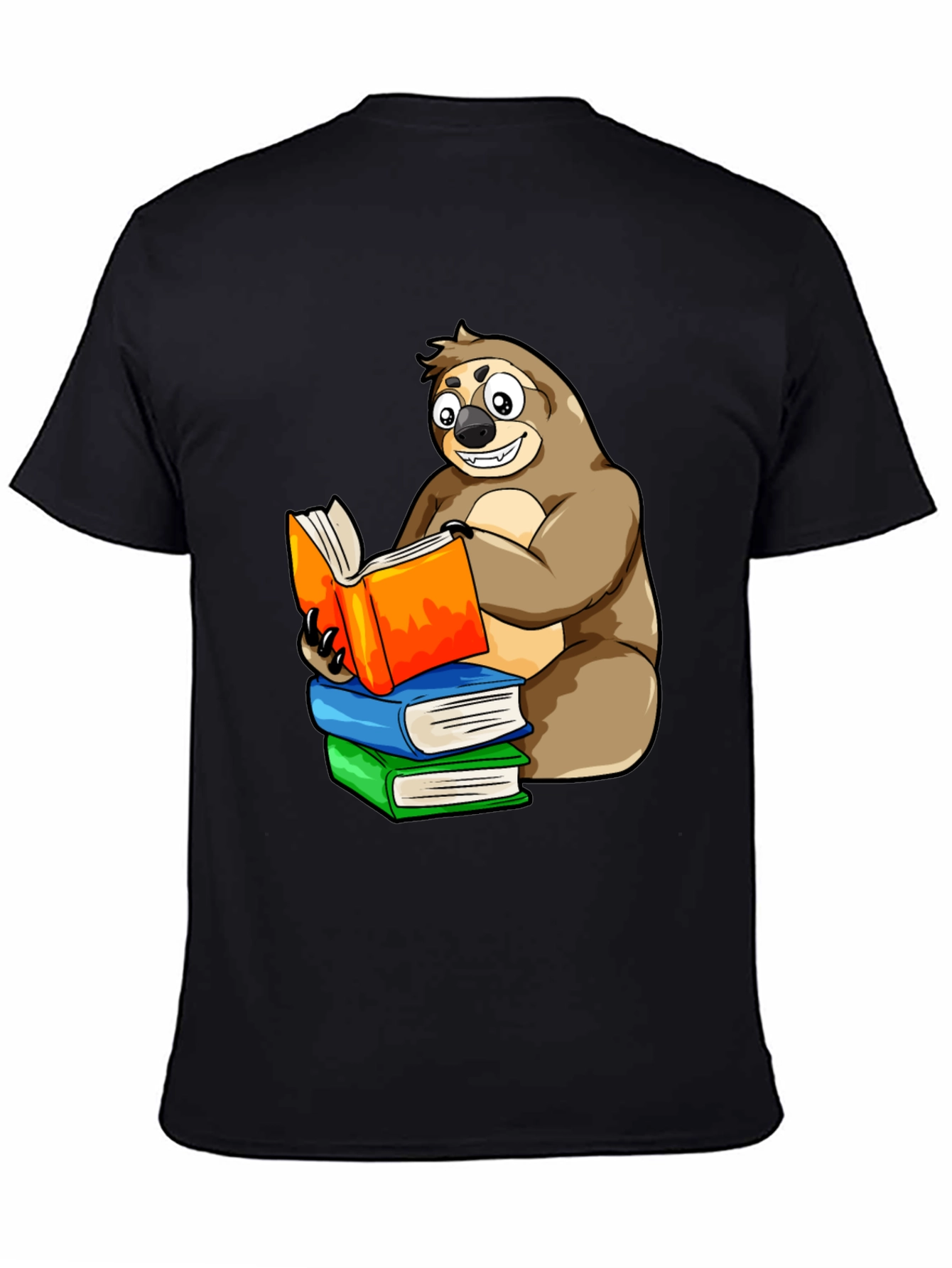 Sloth Reading Books T-Shirt - Unique Cartoon Design