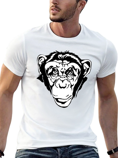Black T-Shirt with Chimpanzee Graphic