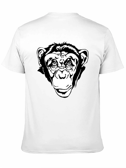 Black T-Shirt with Chimpanzee Graphic