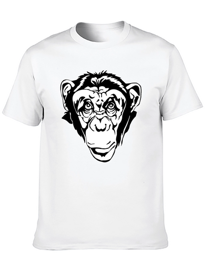 Black T-Shirt with Chimpanzee Graphic