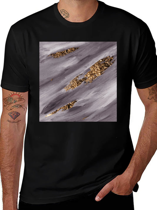 Abstract Gold & Grey T-Shirt