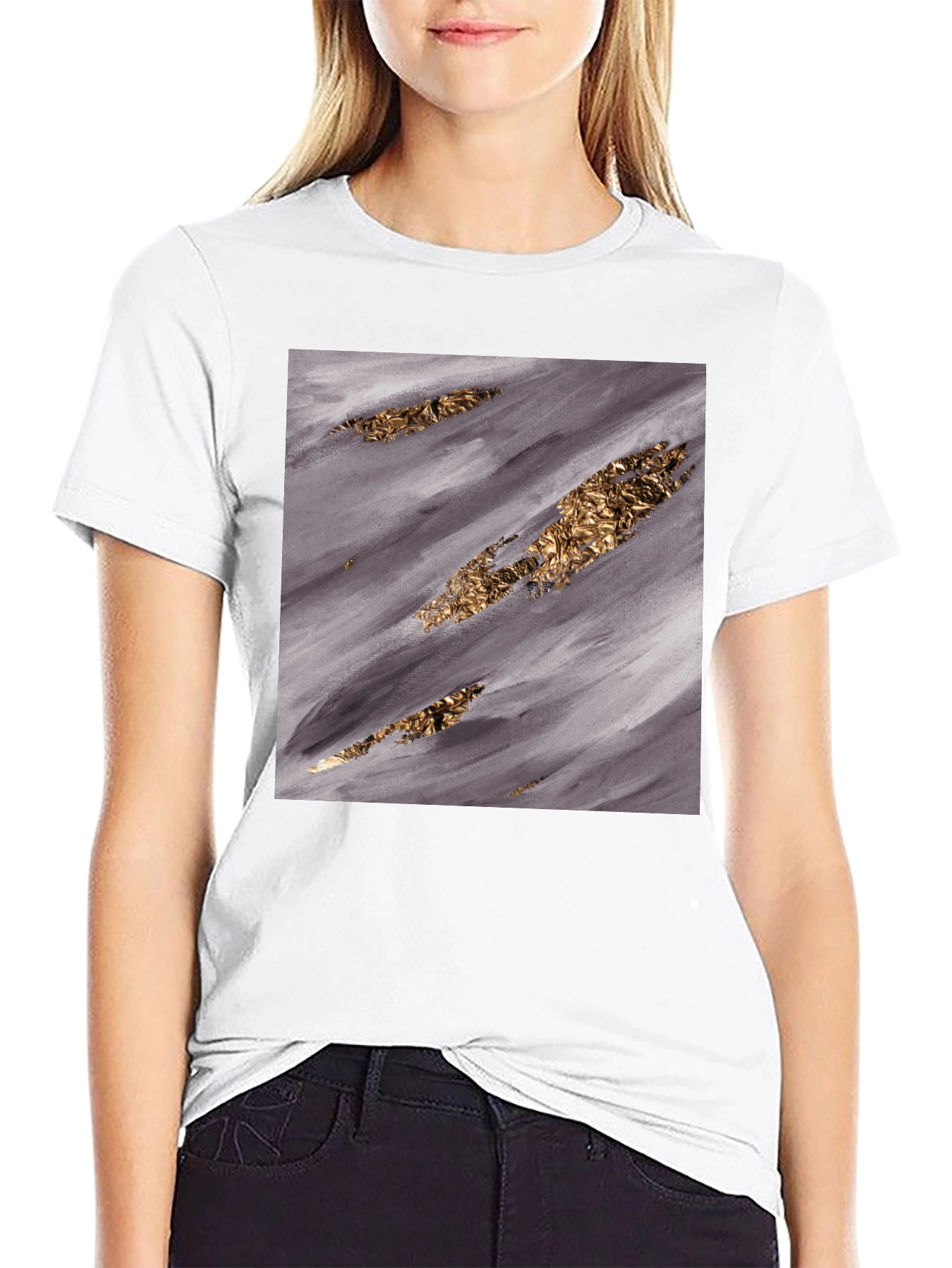 Abstract Gold & Grey T-Shirt
