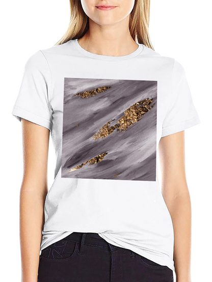 Abstract Gold & Grey T-Shirt