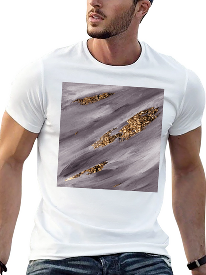 Abstract Gold & Grey T-Shirt