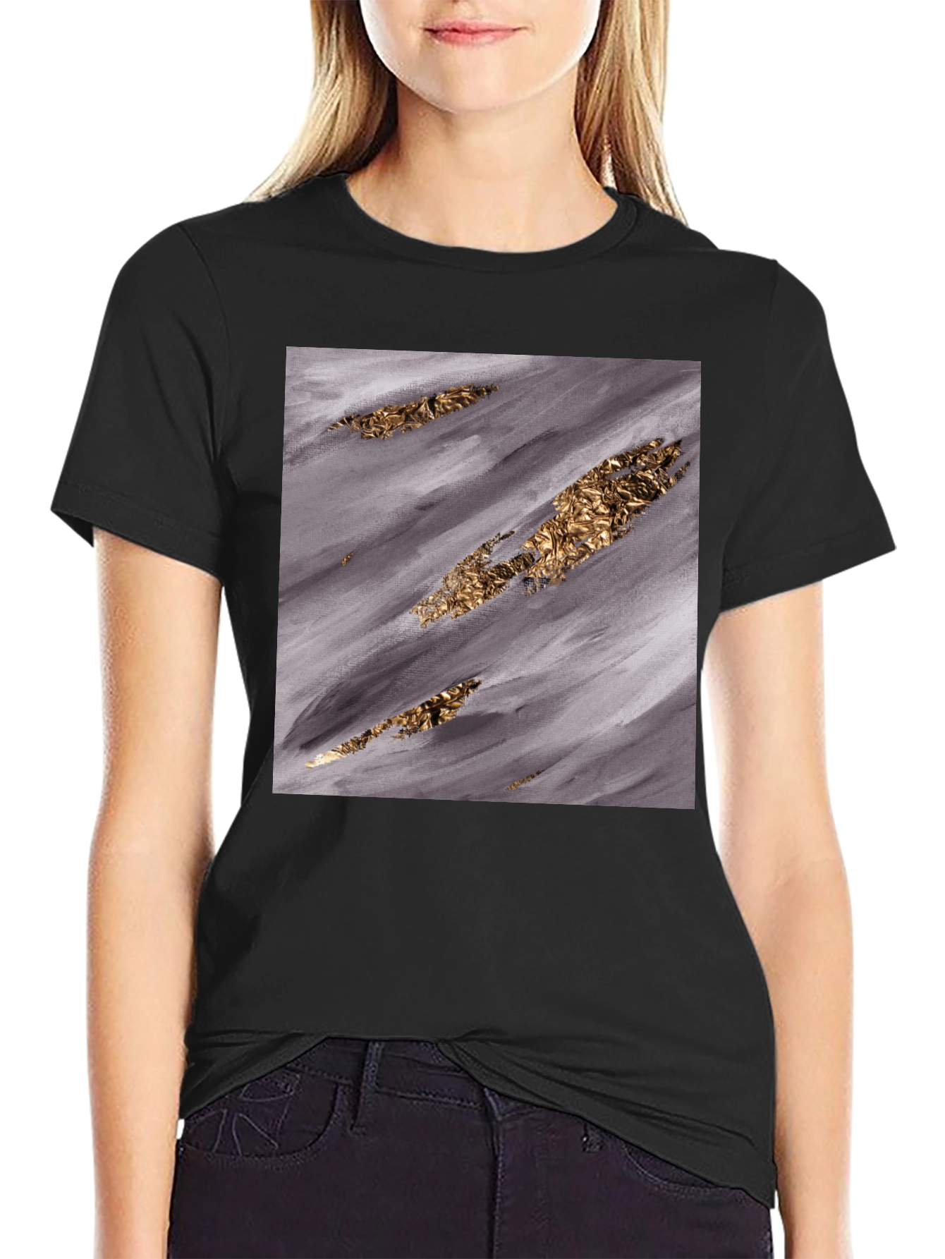 Abstract Gold & Grey T-Shirt