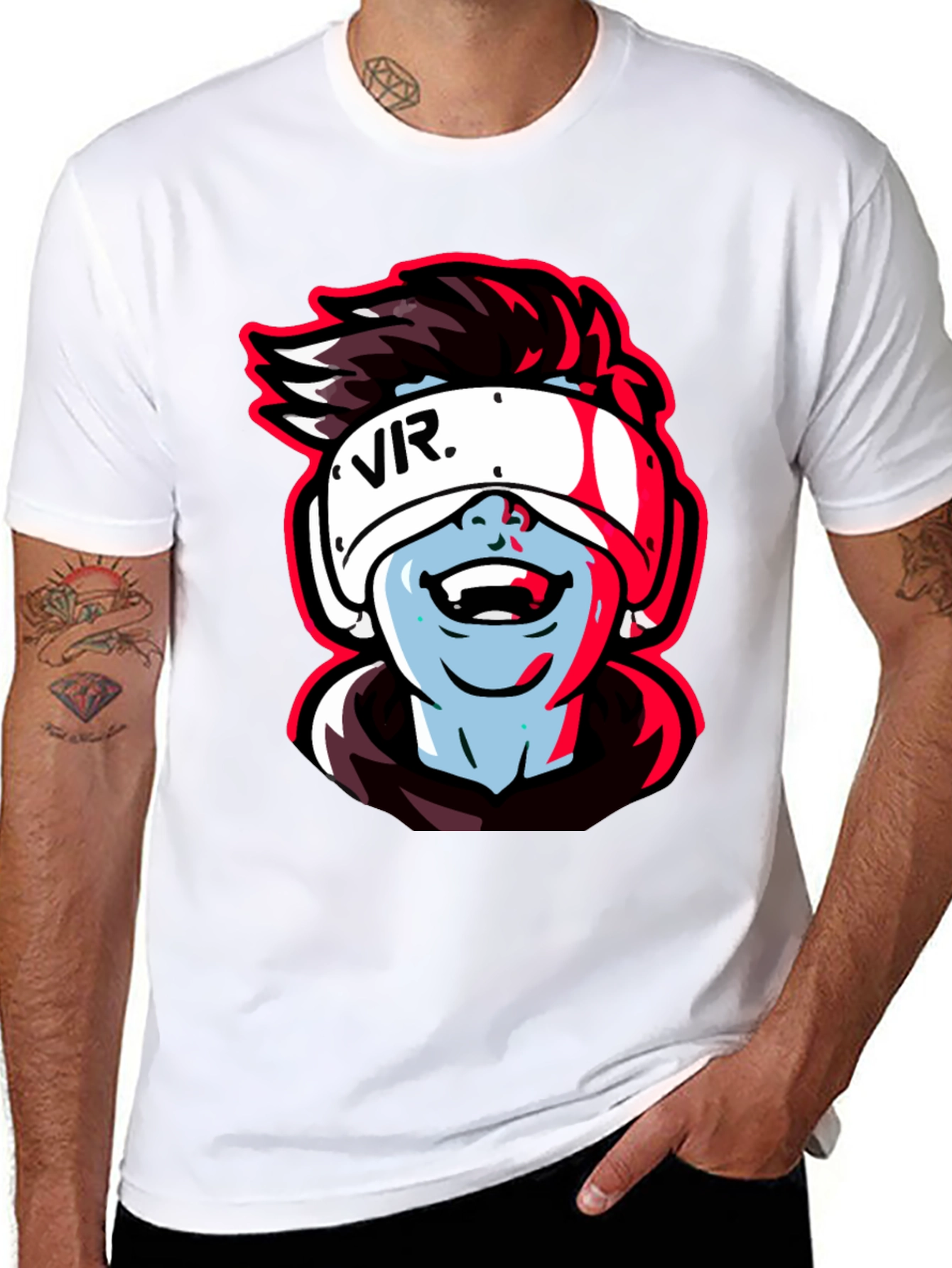 VR Gamer Graphic Tee - Black Cotton Shirt