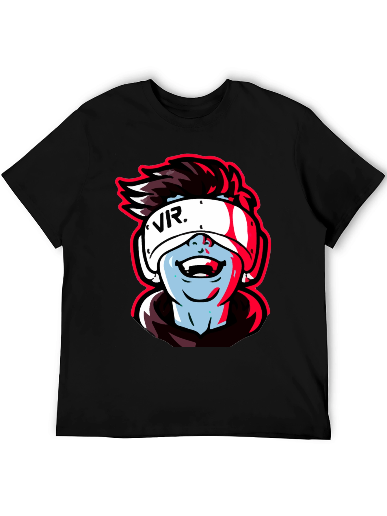 VR Gamer Graphic Tee - Black Cotton Shirt