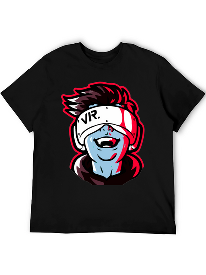 VR Gamer Graphic Tee - Black Cotton Shirt