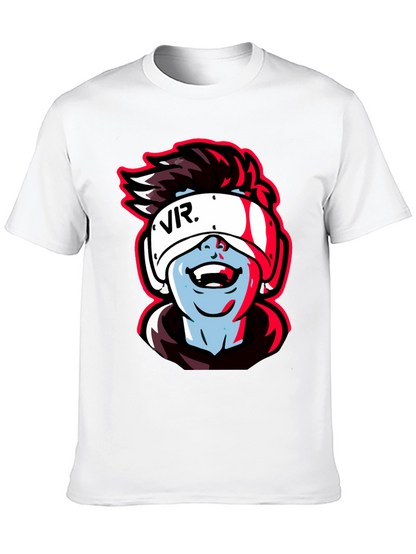 VR Gamer Graphic Tee - Black Cotton Shirt