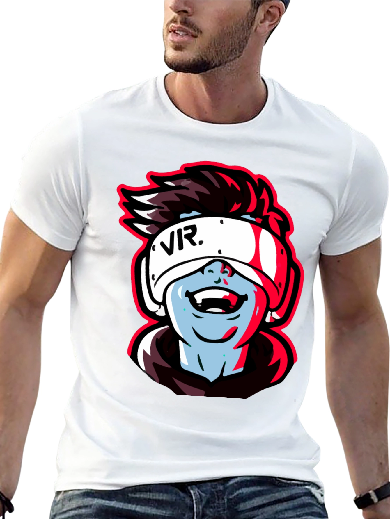 VR Gamer Graphic Tee - Black Cotton Shirt