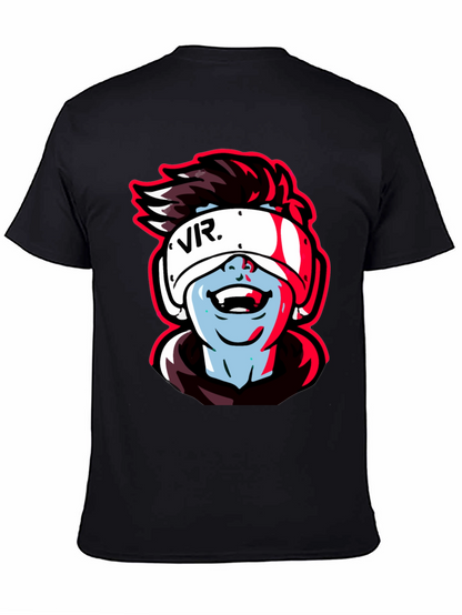 VR Gamer Graphic Tee - Black Cotton Shirt